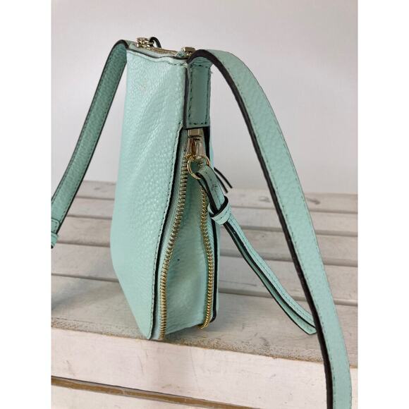 VINCE CAMUTO SMALL MINT GREEN PEBBLED LEATHER CROSSBODY BAG - Picture 5 of 13